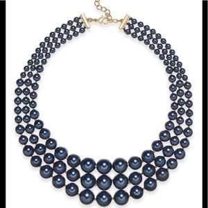 Charter Club navy imitation pearl necklace